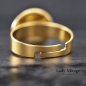Preview: Perlenring 14K Vergoldeter Edelstahl, Eleganter Damenring Muschelkernperle, Ring mit Perle, Minimalistisch, Brautring, Geschenk für Frauen